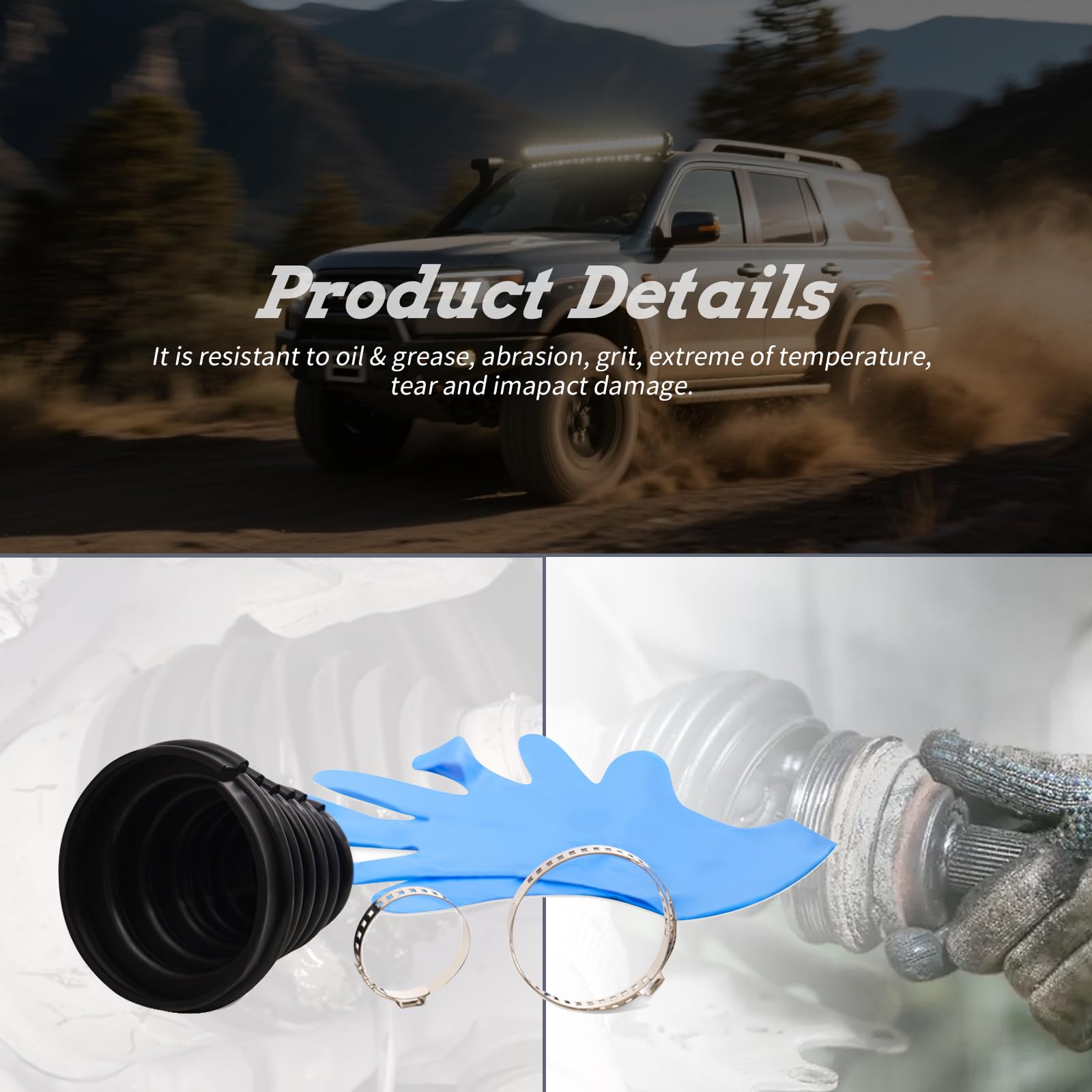XTPTFABS CVS18 oil and grease resistant material protects joints under tough conditions.