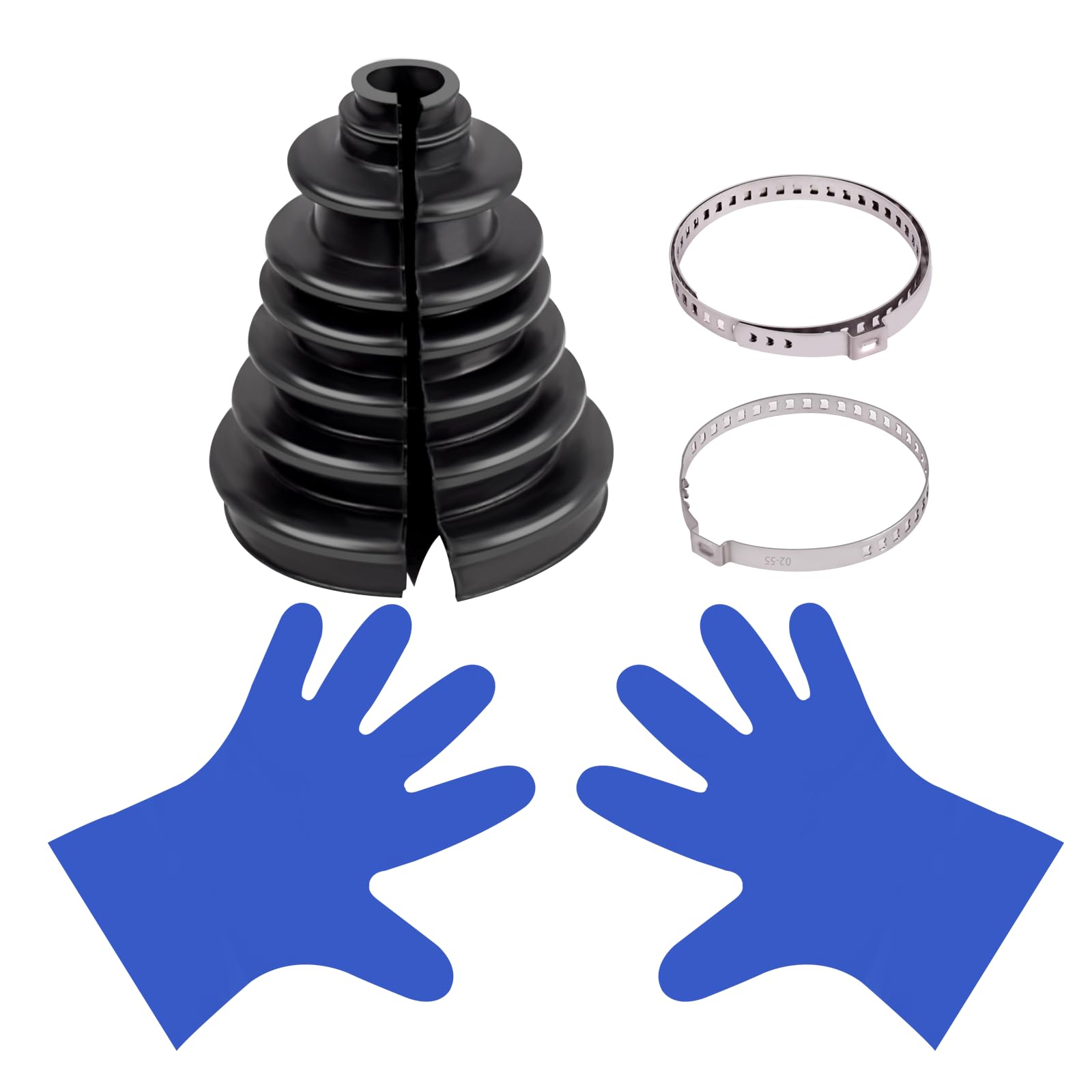 XTPTFABS CVS18 universal split gaiter close-up protecting CV joints from dirt and debris.