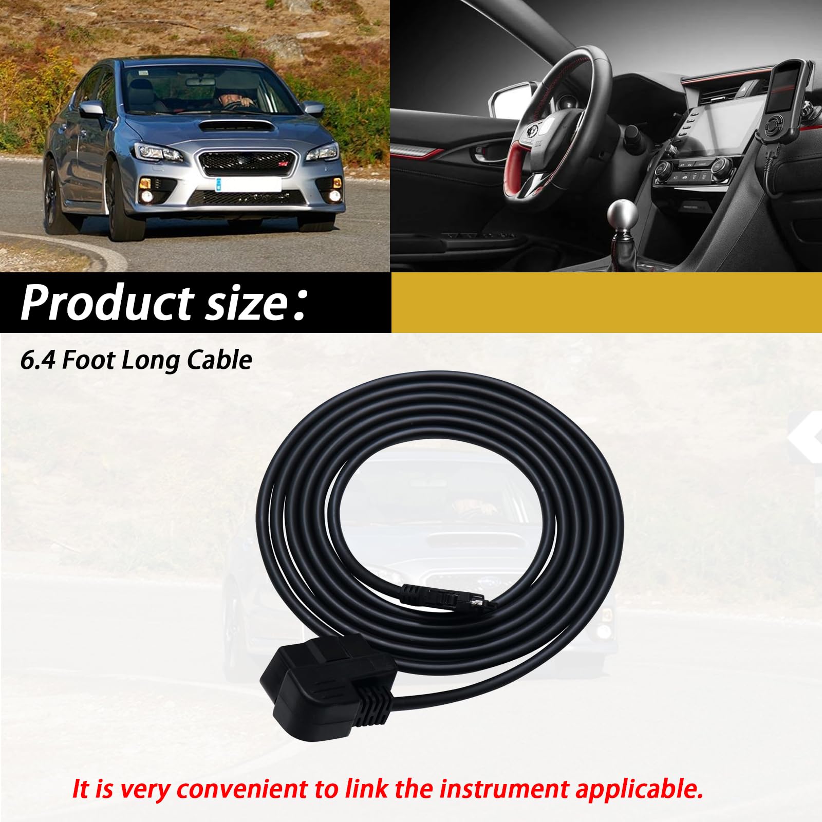 XTPTFABS six-point-four-foot cable length enables flexible vehicle setup.
