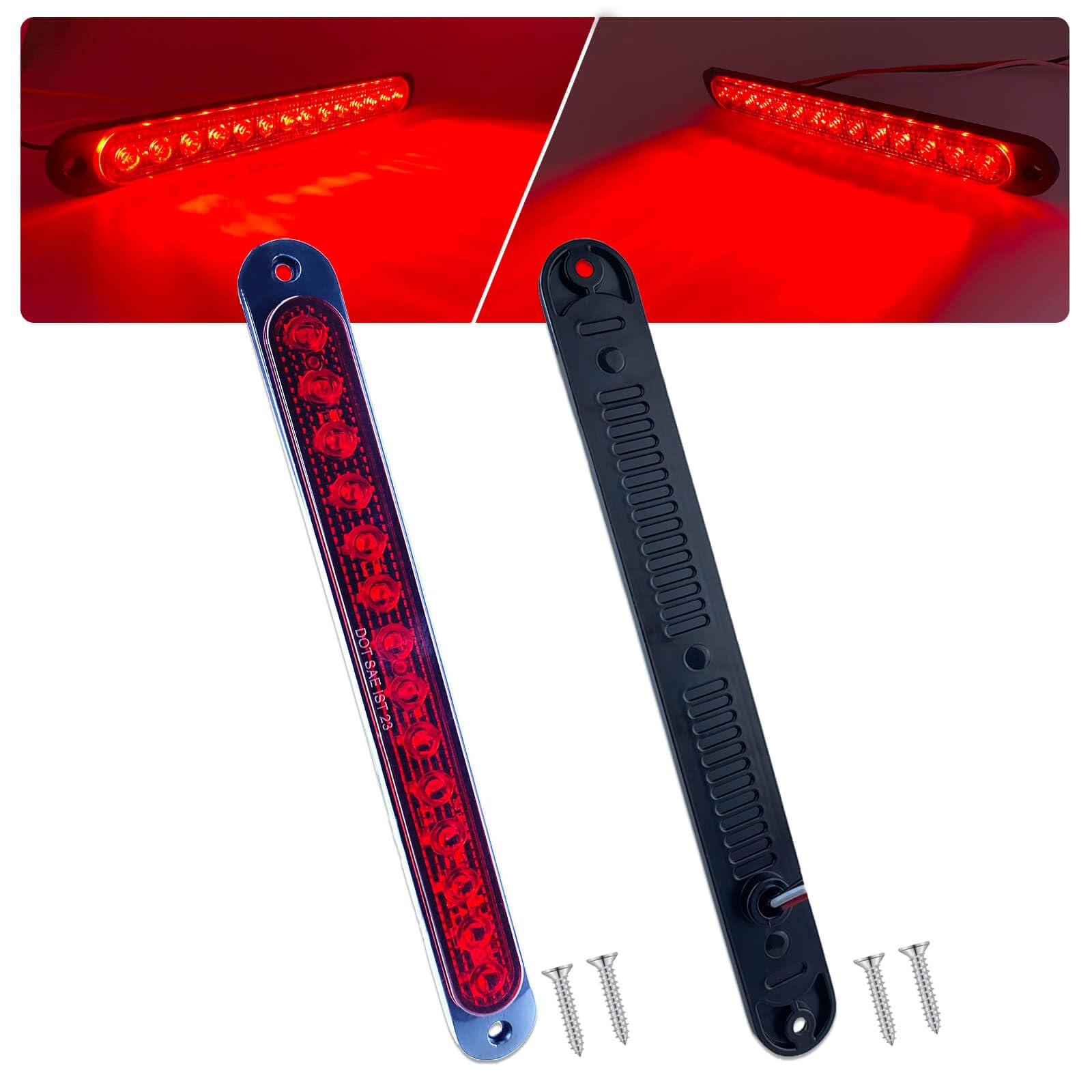 XtraGlow 10inch LED trailer light bar front view, high visibility braking.