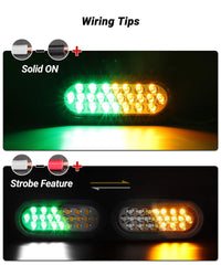 XtraGlow 24-LED oval amber-green strobe light boosts signaling for trucks and trailers