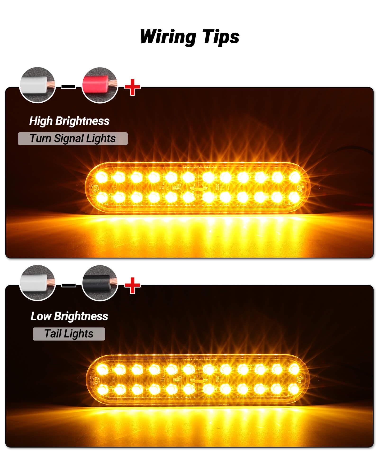 XtraGlow 24 LEDs amber turn signal for bright signaling