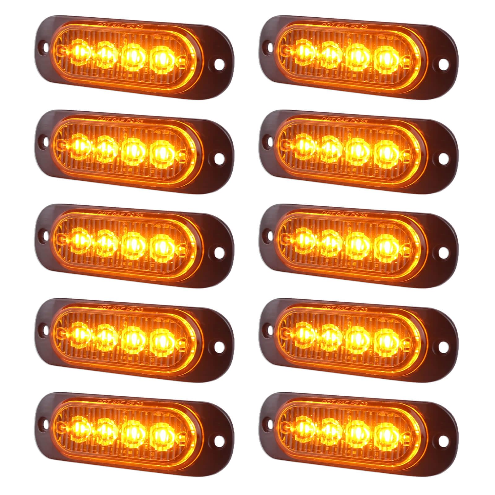 XtraGlow 3.4 inch amber LED trailer marker light for clear trailer visibility.
