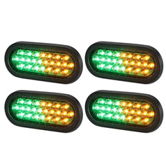 XtraGlow 6.3-inch oval amber-green strobe light with recessed mount enhances trailer visibility