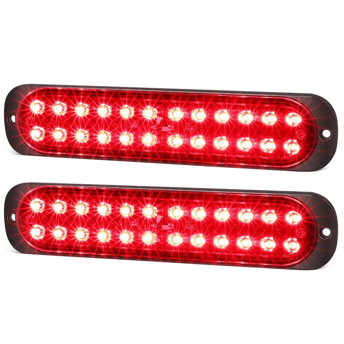 XtraGlow 7.5-inch red stop brake turn light with 24 LEDs for trucks and trailers.
