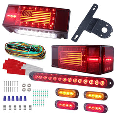 XtraGlow American Flag rectangle tail light enhances trailer visibility at night