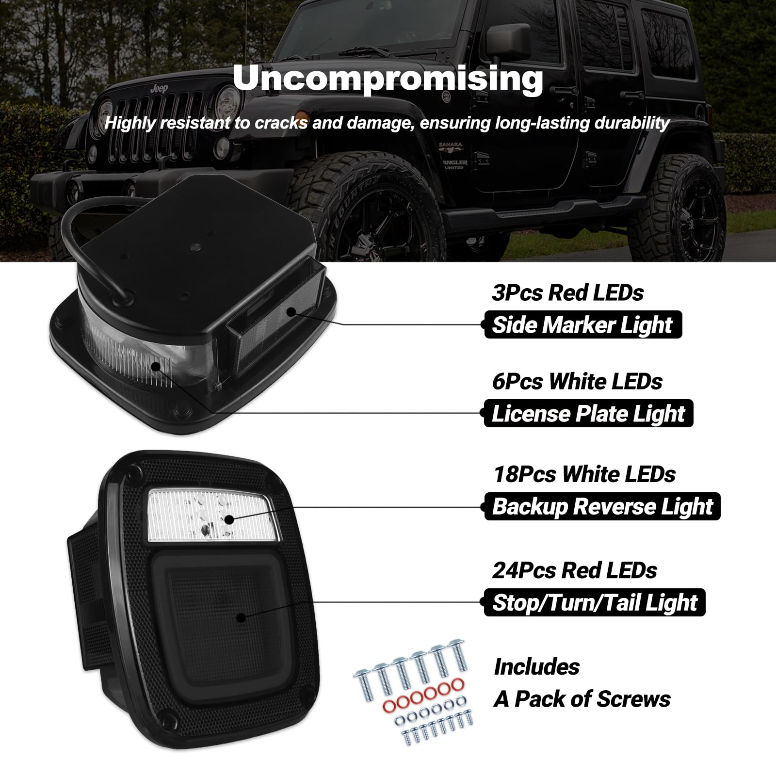 XtraGlow halo LED tail lights assembly shows bright brake and turn signals