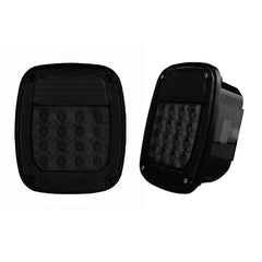 XtraGlow smoked square rear light left side enhances visibility and style for Wranglers.