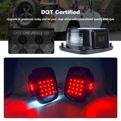 XtraGlow smoked square rear light right side enhances visibility and style for Wranglers.