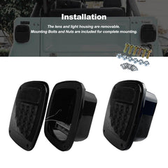 XtraGlow smoked square rear light left with DOT-certified components for safer night driving.