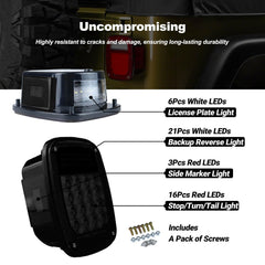 XtraGlow smoked square rear light right with DOT-certified components for safer night driving.