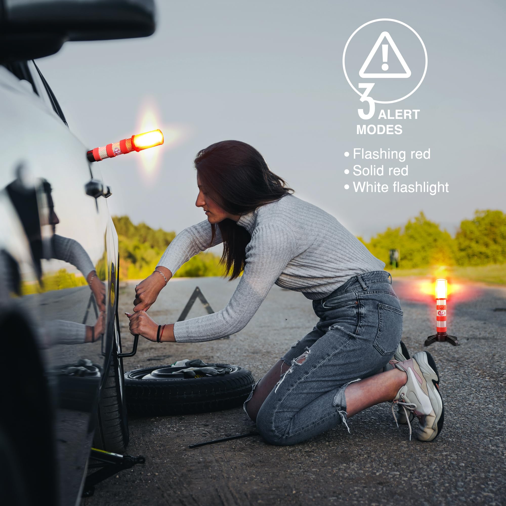 XTREME STP LED Road Flares 360-degree visibility stands out from all angles.