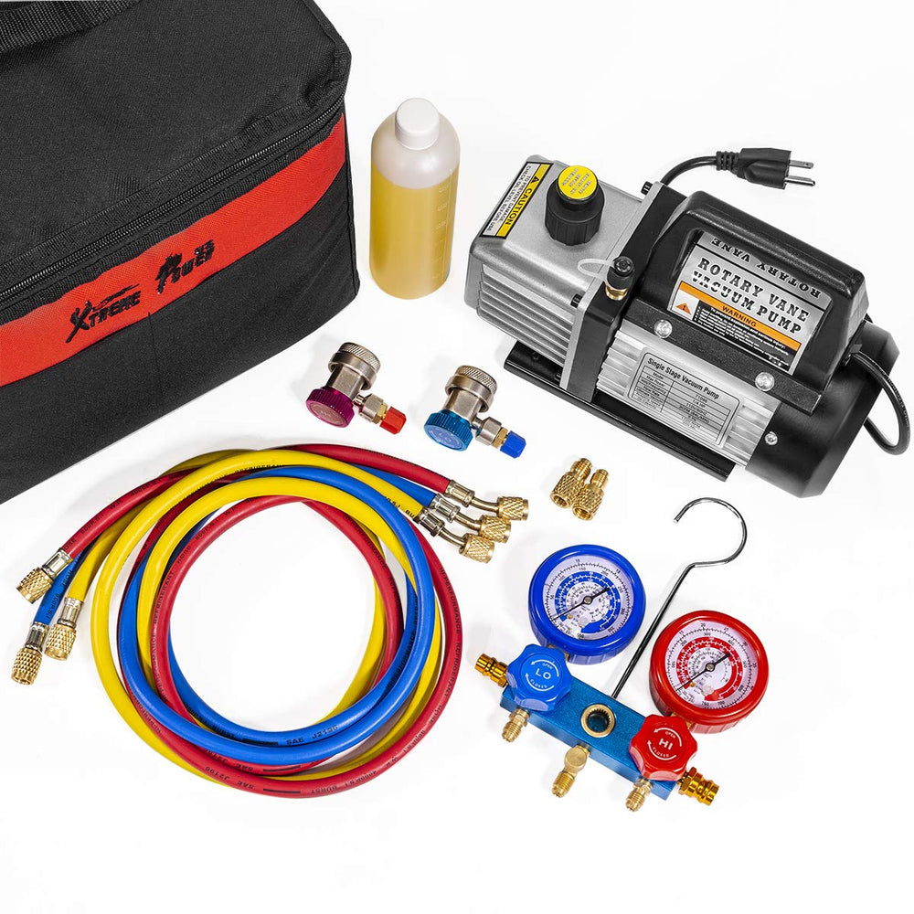 XtremepowerUS vacuum pump oil bottle for easy maintenance