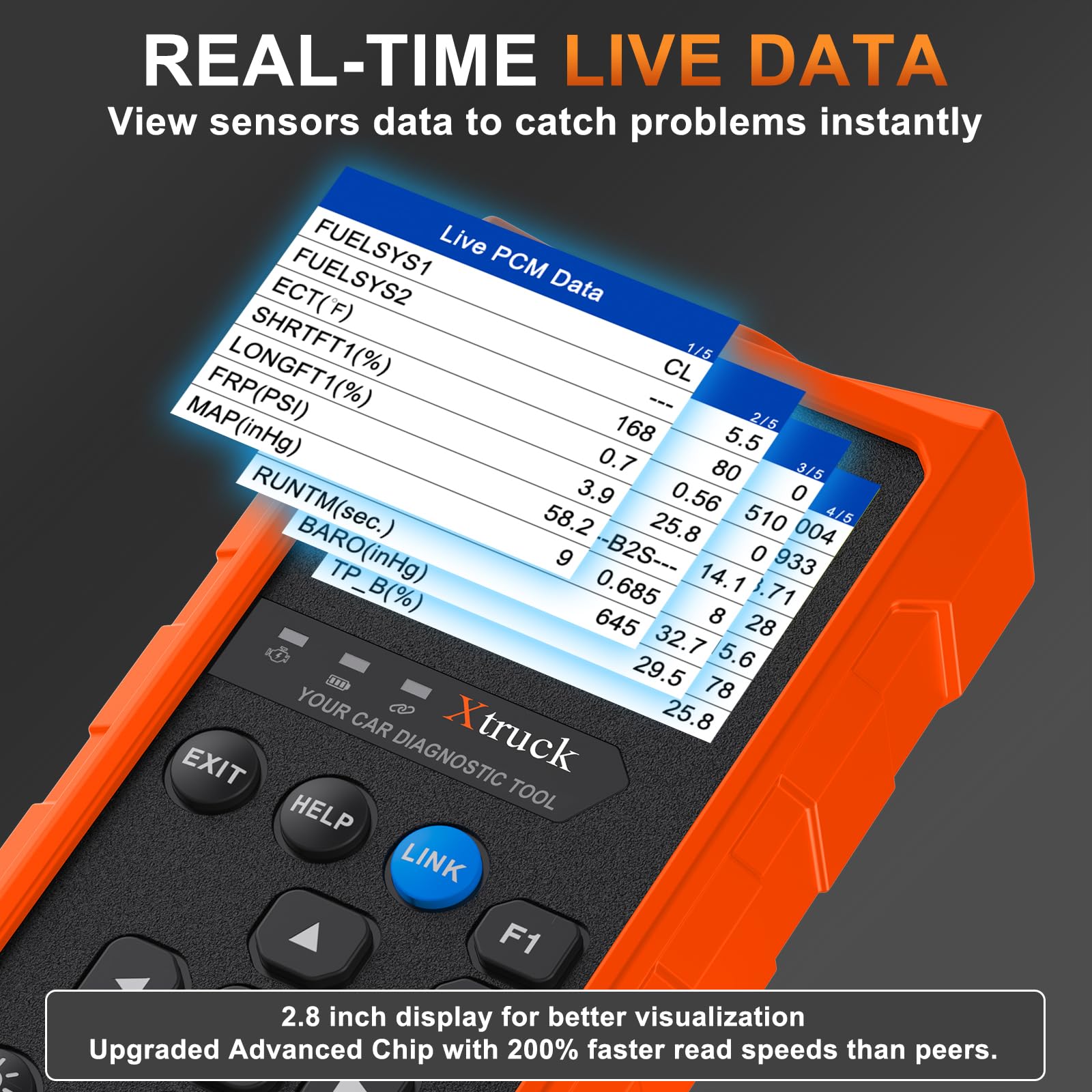 Xtruck OBD2 wireless scanner QR diagnostic report demonstrates easy sharing
