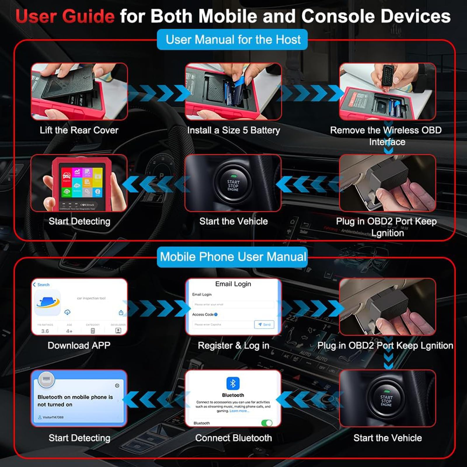 Xtruck OBD2 wireless scanner universal compatibility across vehicles