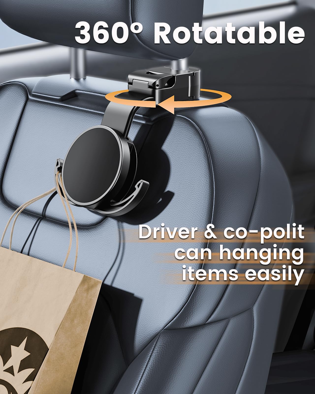 Xuenair headrest-rod compatibility fits most cars for quick, tool-free setup.