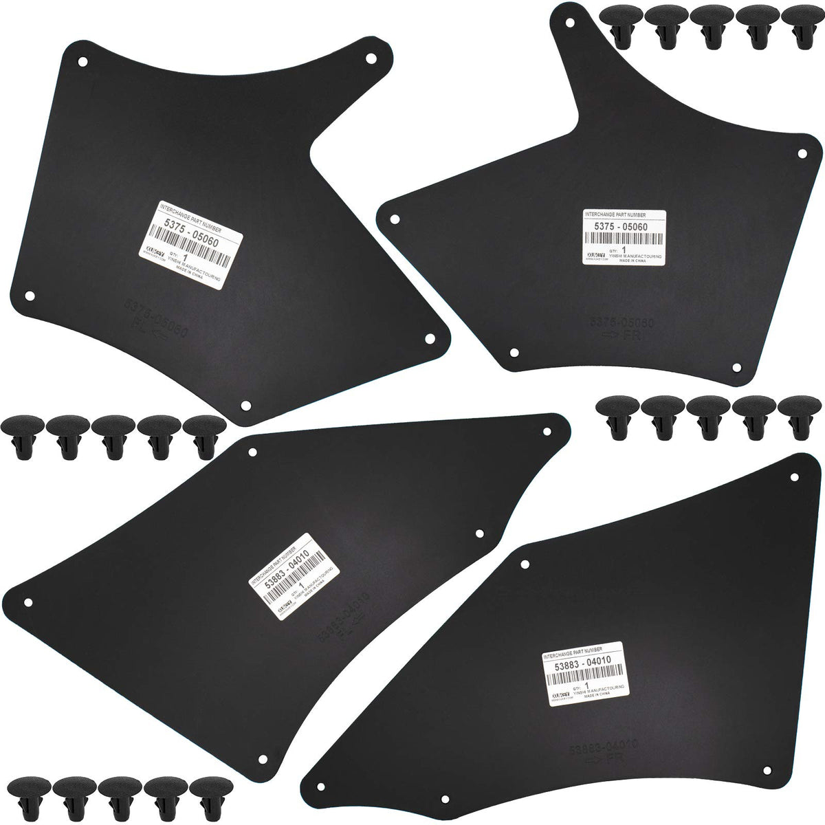 XUKEY splash guards front view on Toyota Tacoma protect wheels from debris
