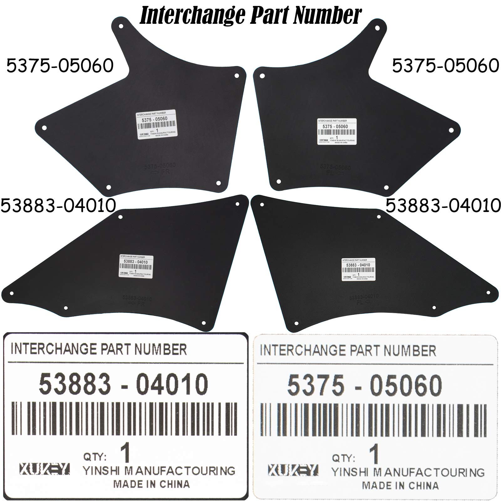 XUKEY splash guards rear view on Toyota Tacoma guard rear fenders