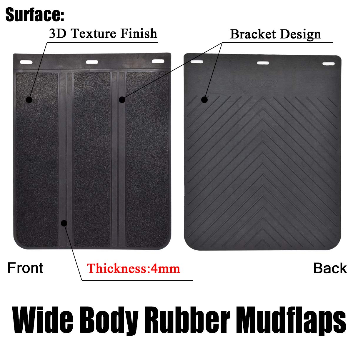 XUKEY mud flaps stand up to winter spray and road grime.