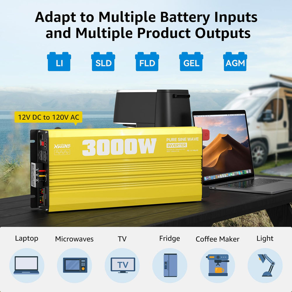 XWJNE inverter side view highlighting rugged aluminum housing and heat dissipation