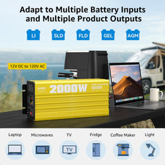 XWJNE LED display close-up shows real-time voltage and load indicators