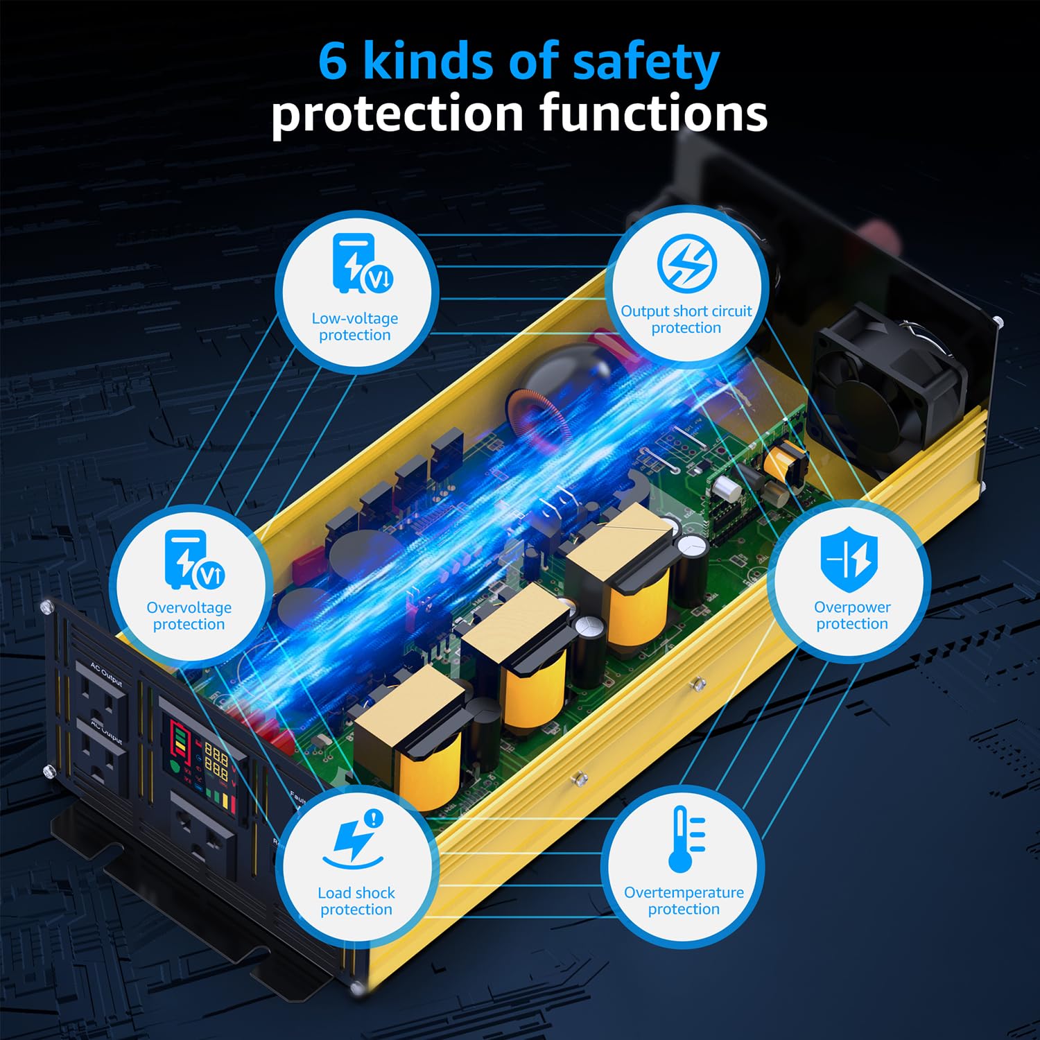 XWJNE smart cooling fan keeps the inverter running cooler