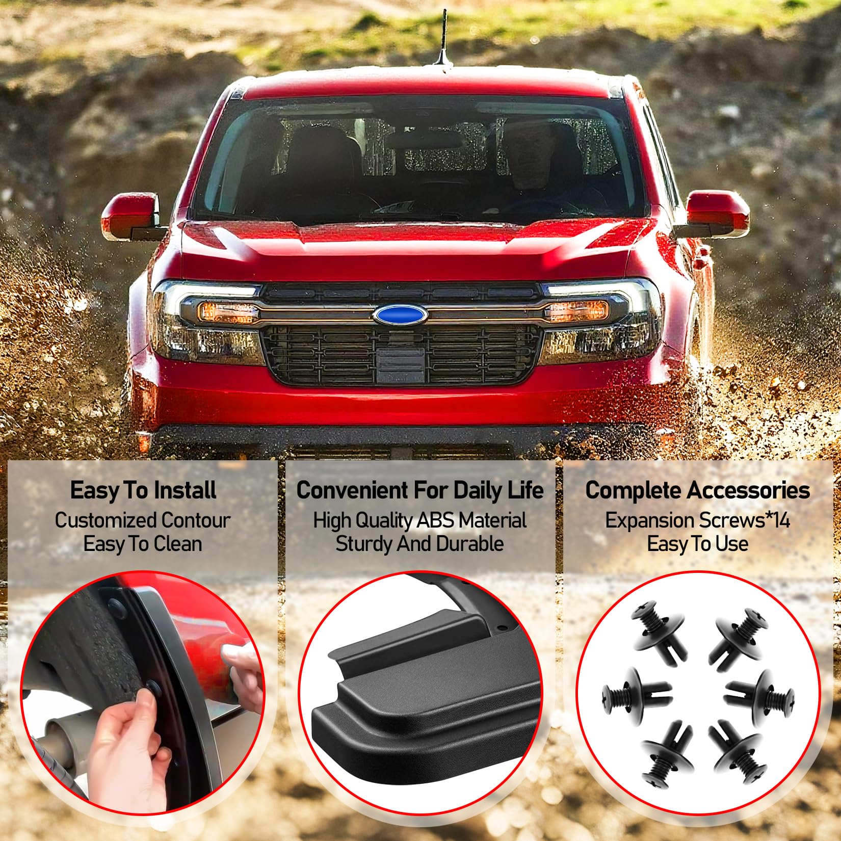 XWQZ mud flaps quick install Maverick require no drilling for a factory-like upgrade