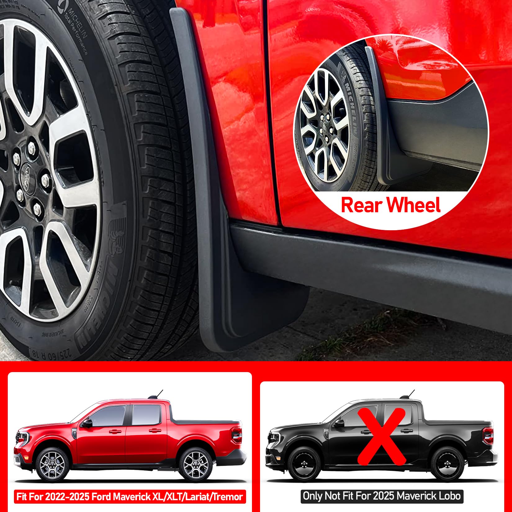 XWQZ mud flaps rear left Maverick reduce splash and keep rear bumper cleaner