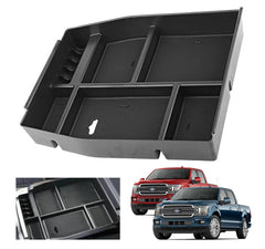 XXCIWP center console tray installed in a 2015-2020 F-150 improving storage
