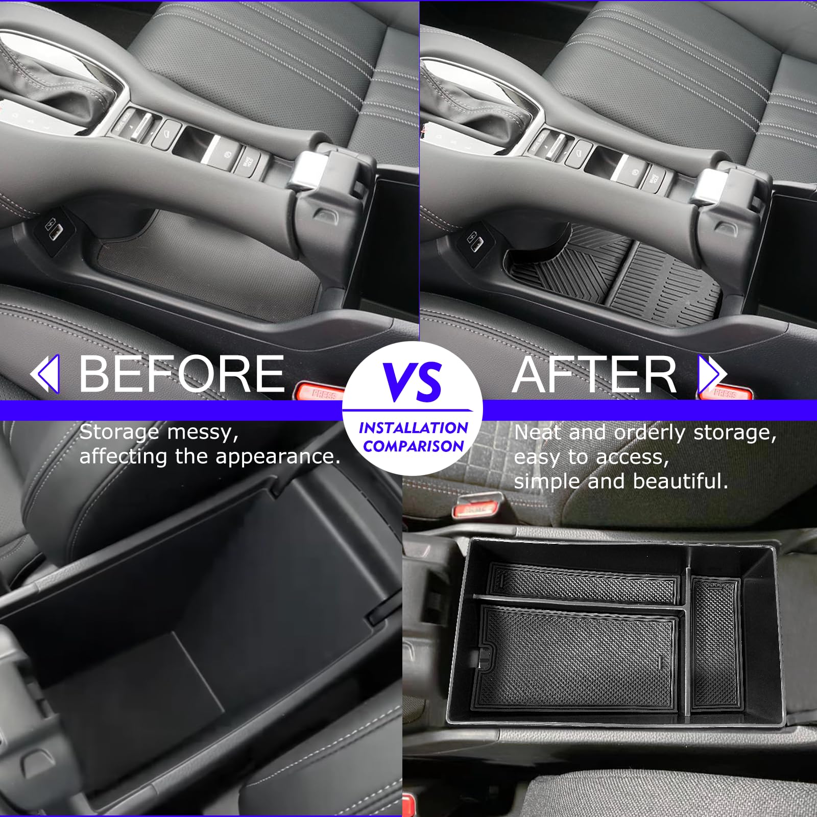 XXCIWP center-console tray non-slip bottom pads reduce noise and movement