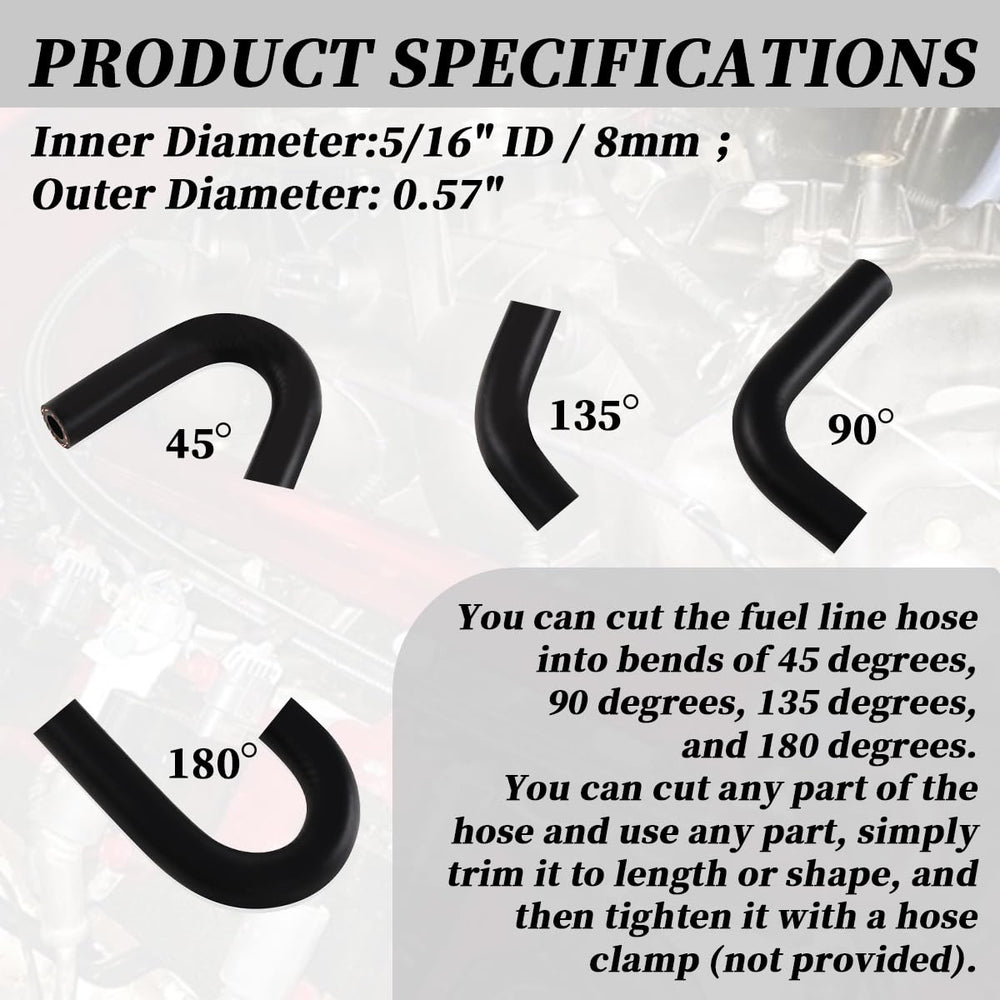 XYgdhqpt 5/16-inch molded hose elbow in a 135-degree bend for tight spaces