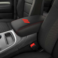 XYHGM leather armrest protector for Dodge Durango adds red-stitch detail