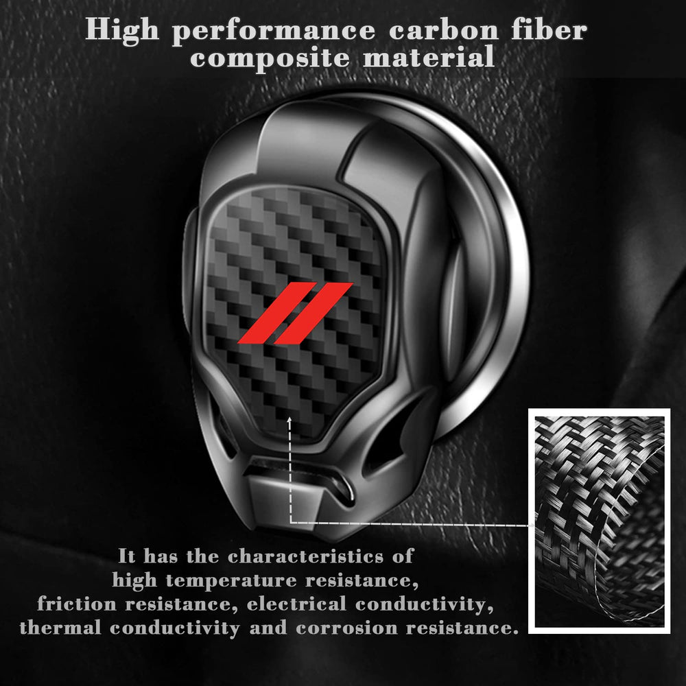 XYHGM start/stop cover shields ignition surface and enhances grip with carbon look