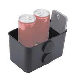 XYNOXRIDE magnetic storage box attached to a metal surface for organized tools.