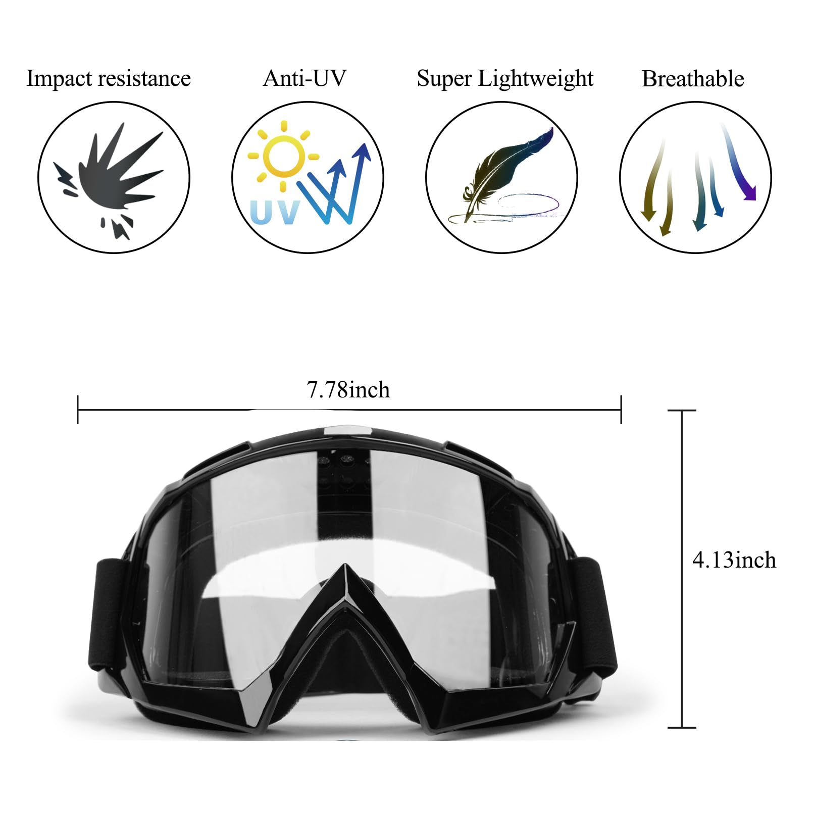 XYOP goggles soft sponge frame for comfortable all-day wear during rides.