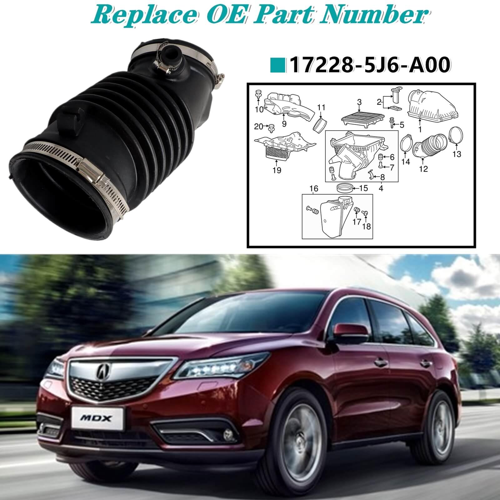 XYWZV air intake hose under hood, easy installation for DIY enthusiasts