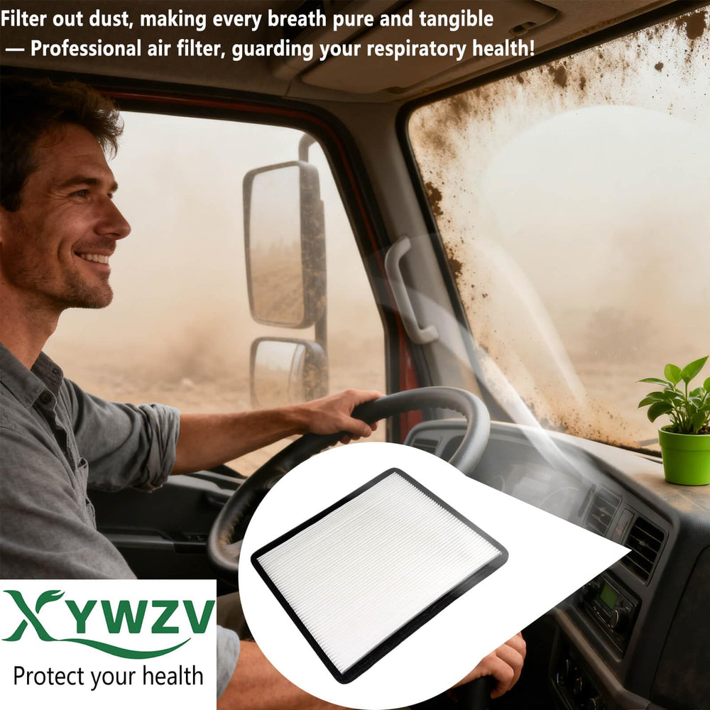XYWZV cabin air filter for Kenworth T800 shows compatibility for quick replacement