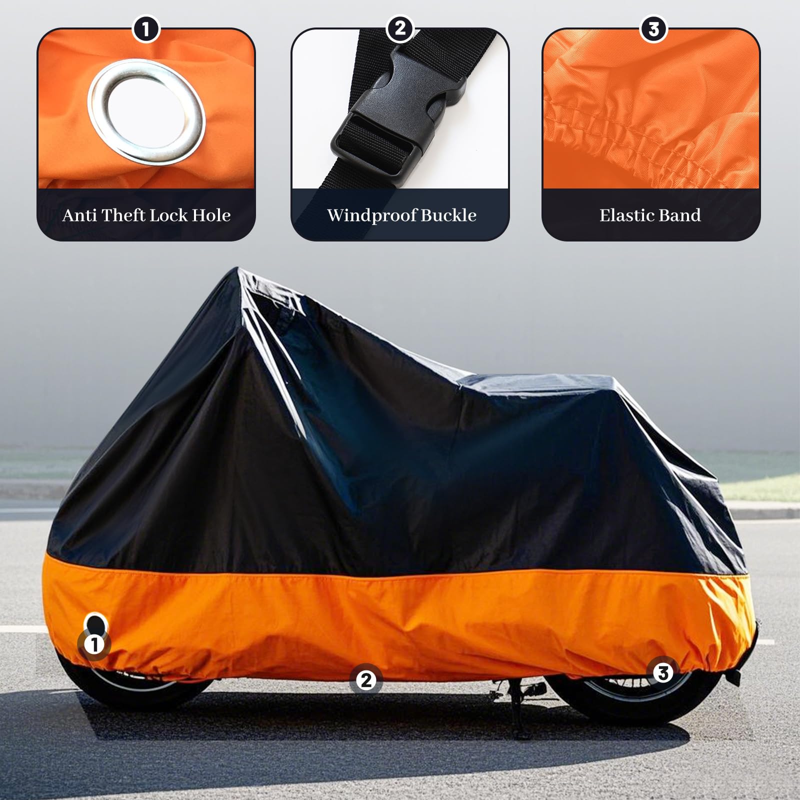 XYZCTEM waterproof Oxford material shields motorcycles from moisture and scratches.