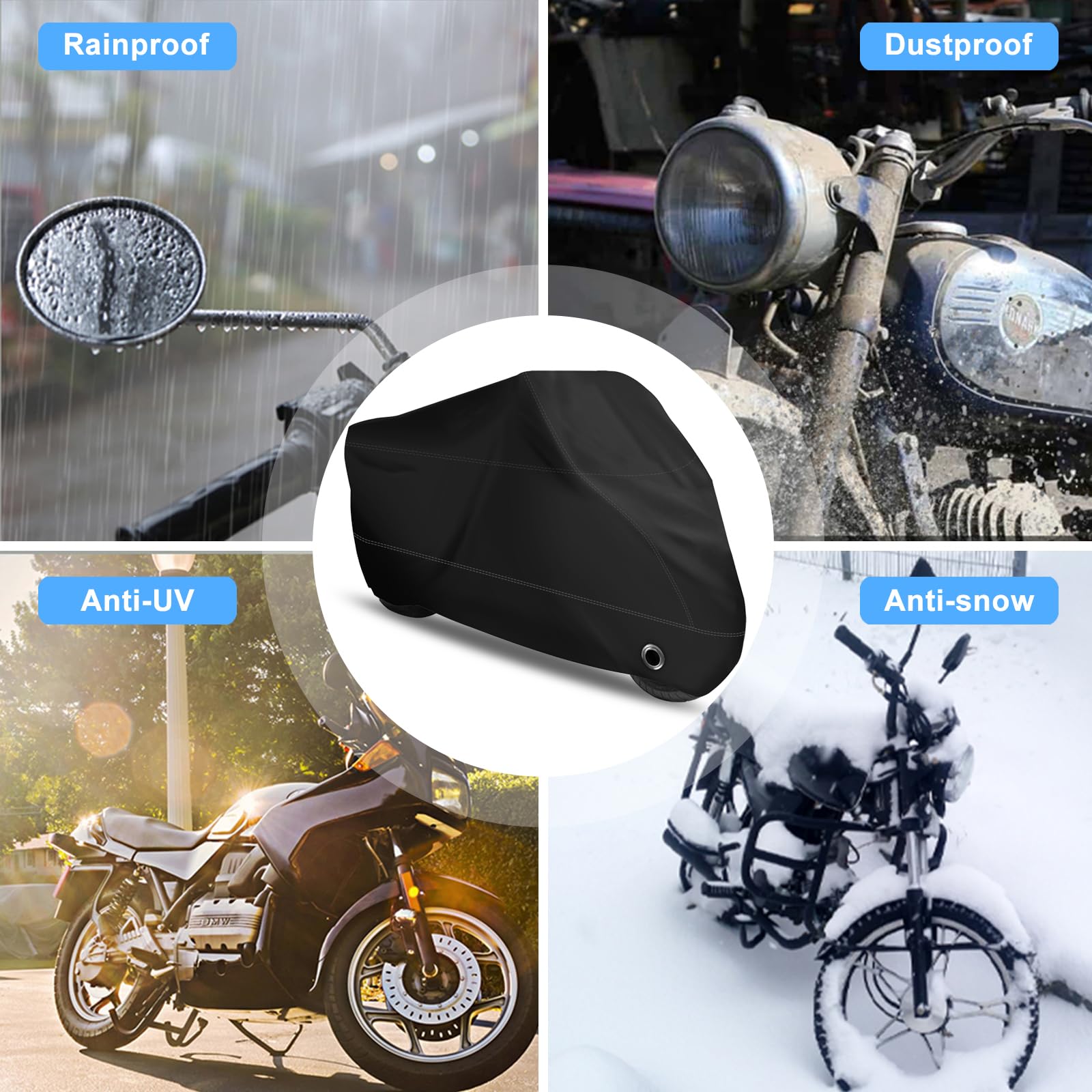 XYZCTEM motorcycle cover offers easy installation for quick protection