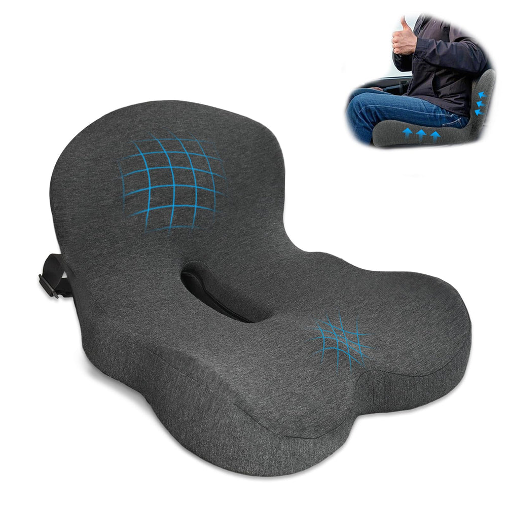 XZdream Memory Foam Seat Cushion front view for all-day comfort and support
