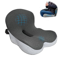 XZdream memory foam seat cushion with lumbar support for all-day ergonomic comfort