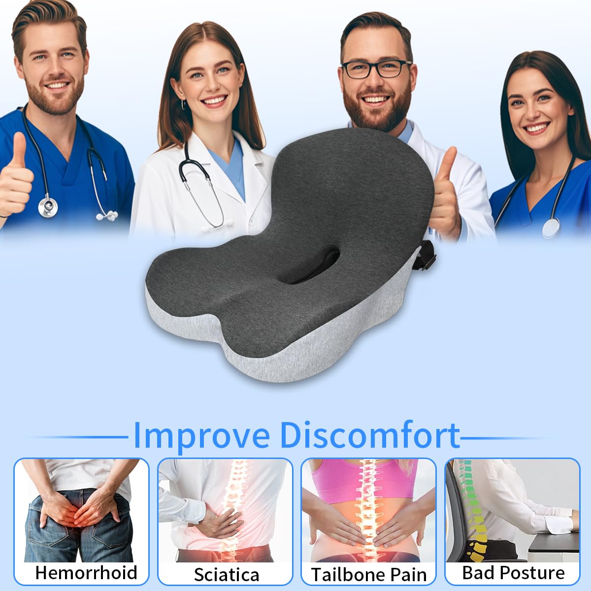 XZdream sciatica pad cushions for car alleviate tailbone pressure on drives