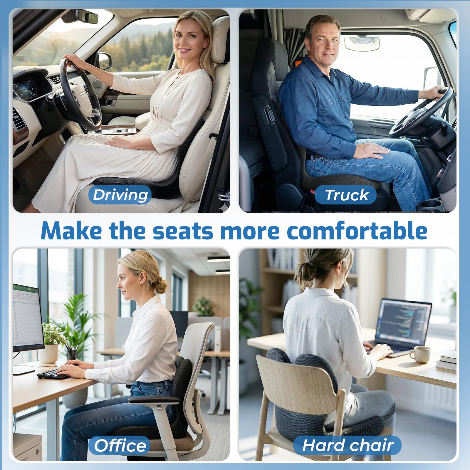 XZdream ergonomic one-piece cushion for office, car, home