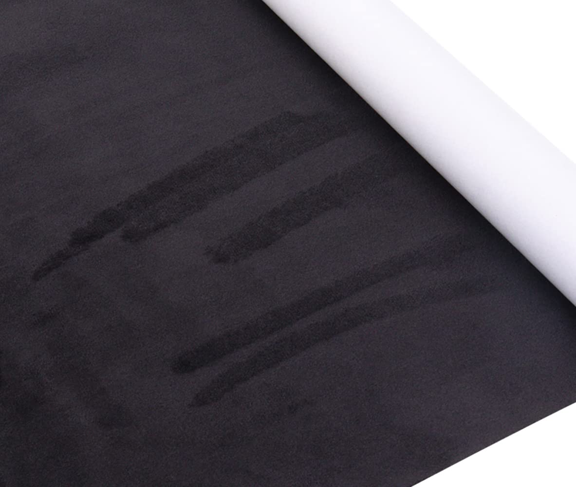 YA LOTUS black microfiber film closeup with suede texture and adhesive backing for car interiors.