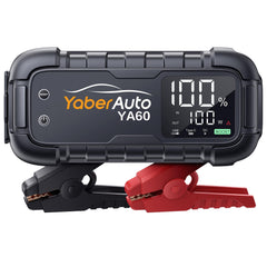 YaberAuto YA60 jump starter boosts a dead car battery safely.