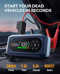 YaberAuto heavy-duty jumper cables and clamps for secure battery connection