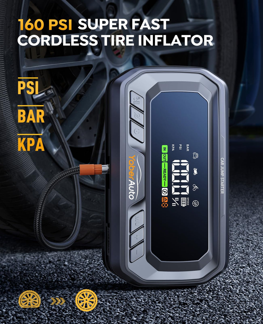 YA90 inflation modes and digital gauge shown for safe pumping