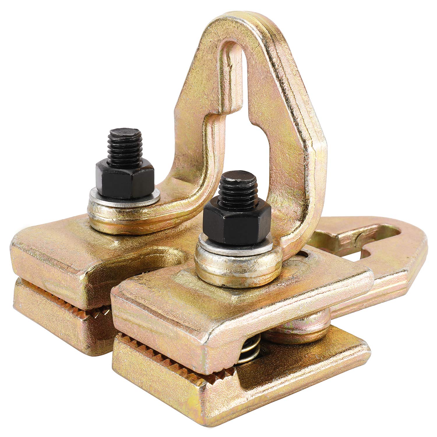 YaeMarine 5-ton right-angle pull clamp close-up showing forged steel strength for auto body work.