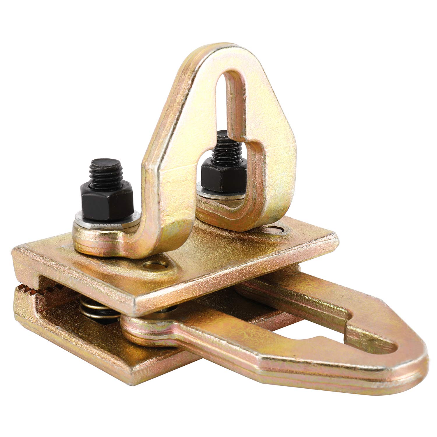 YaeMarine heavy-duty clamp attached to a frame machine for precise alignment.