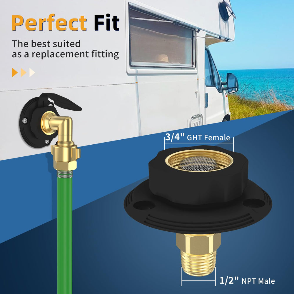 YAKADE RV water inlet check valve detail prevents backflow and leaks